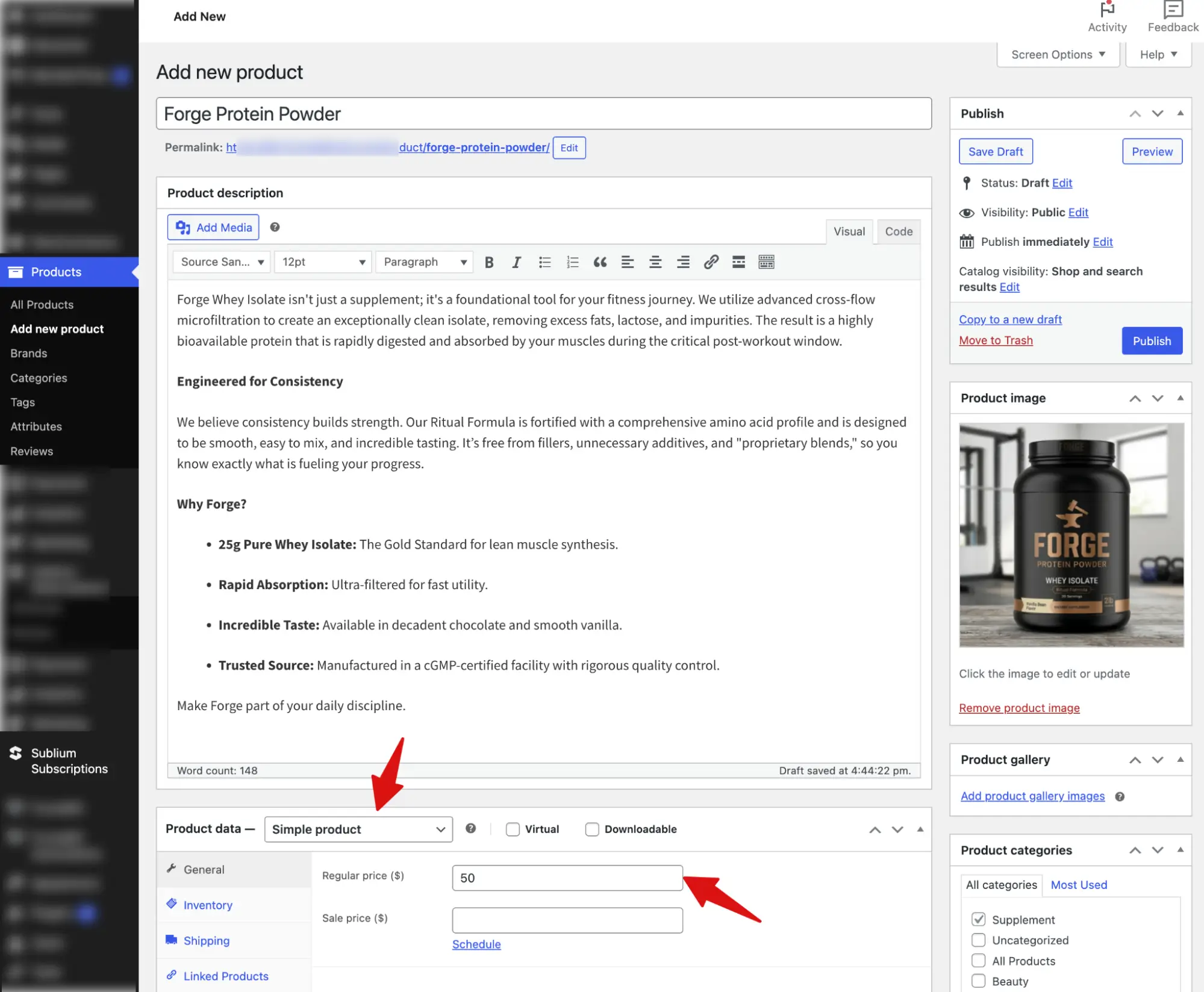 create a simple product to add subscription plans to it
