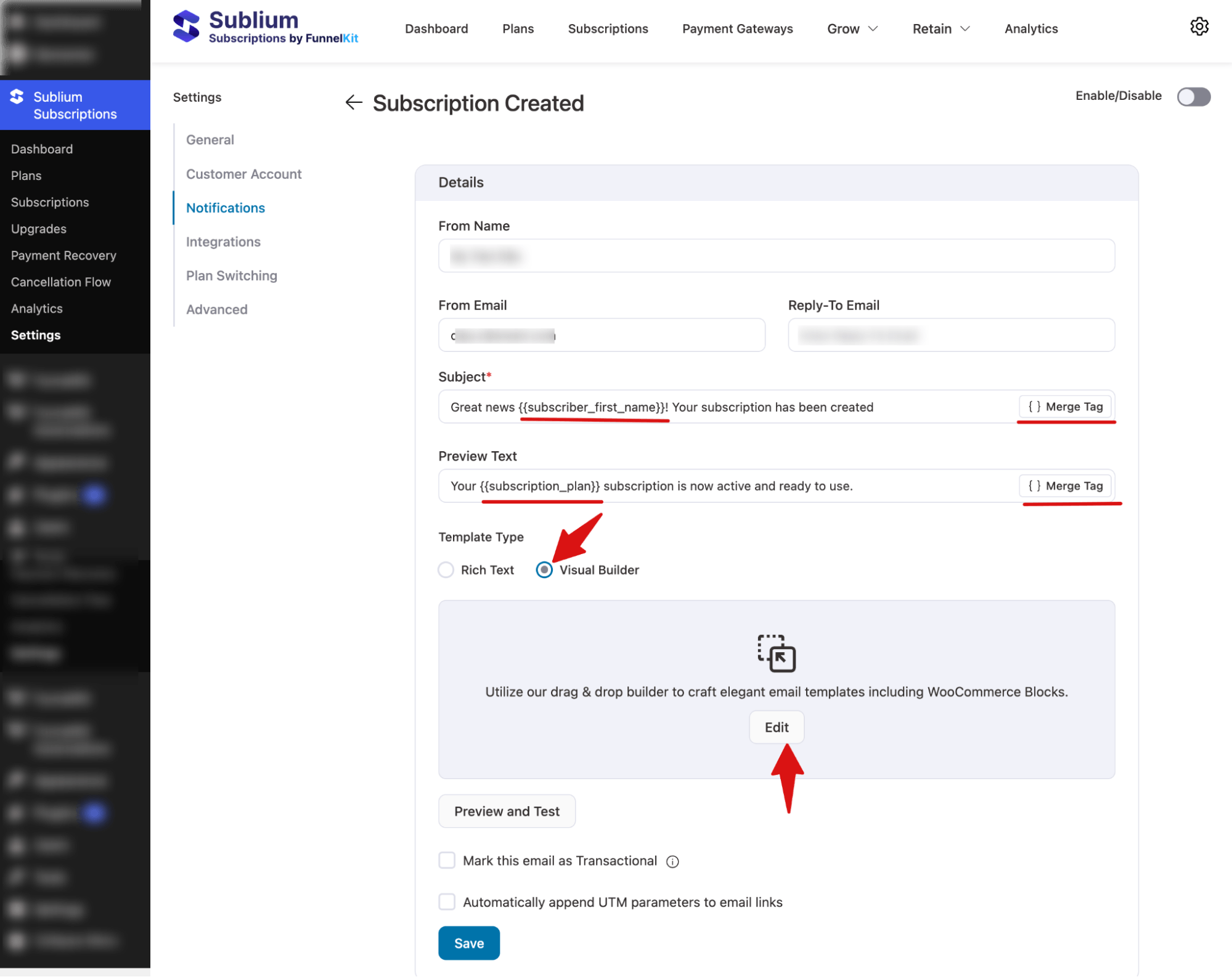 personalize subject and preview text of WooCommerce subscription emails - Sublium personalize subject and preview text of WooCommerce subscription emails