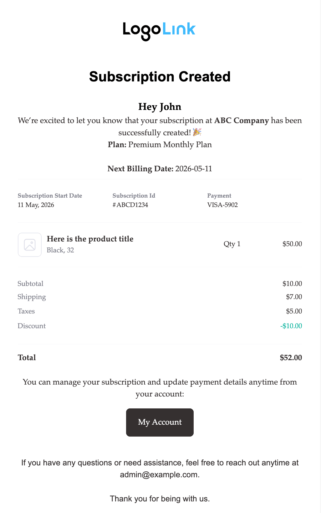 preview custom WooCommerce subscription notificaiton email - Sublium preview custom WooCommerce subscription notificaiton email