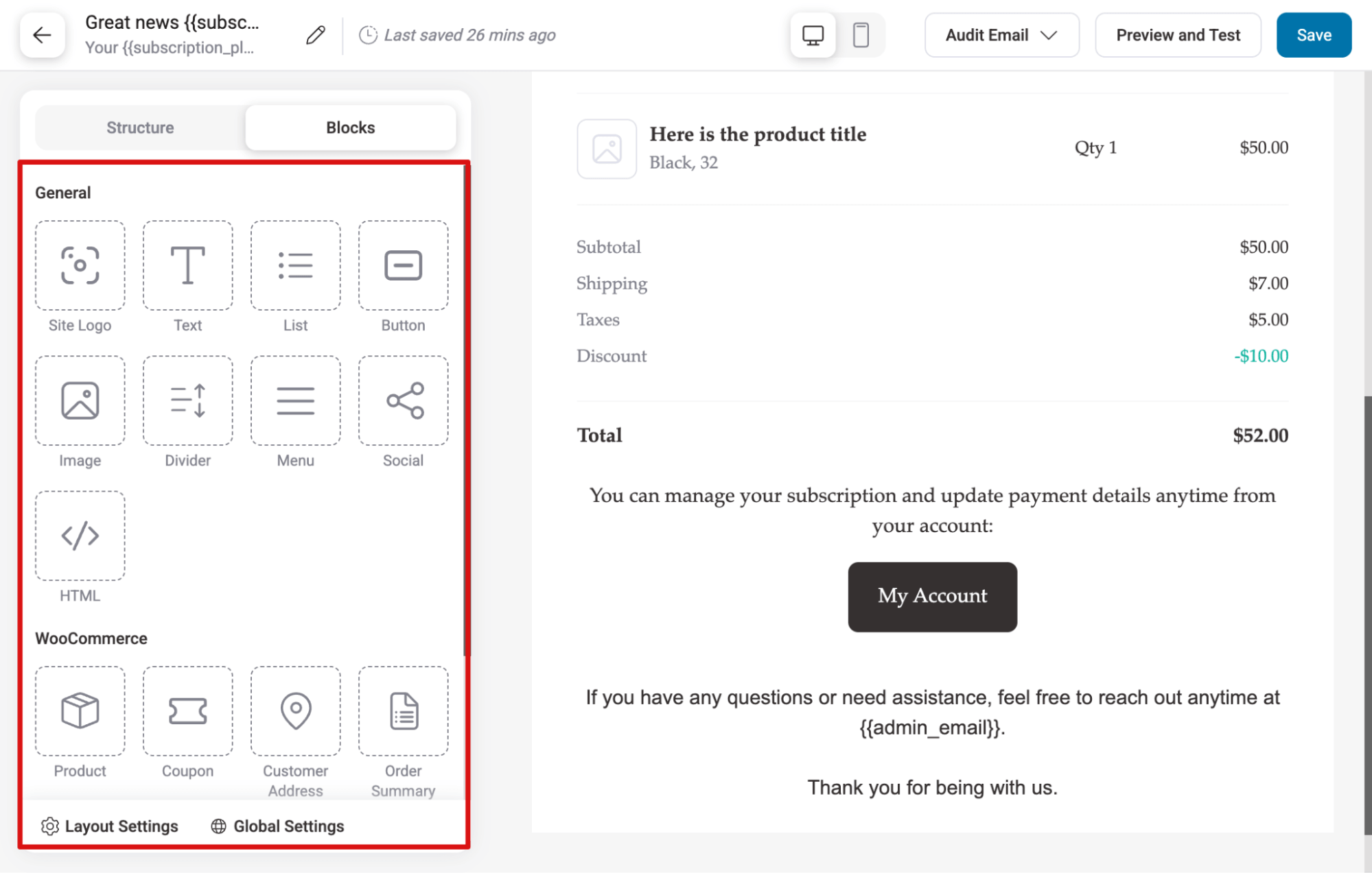 ready blocks to create and customize all the WooCommerce subscription email notifications - Sublium ready blocks to create and customize all the WooCommerce subscription email notifications