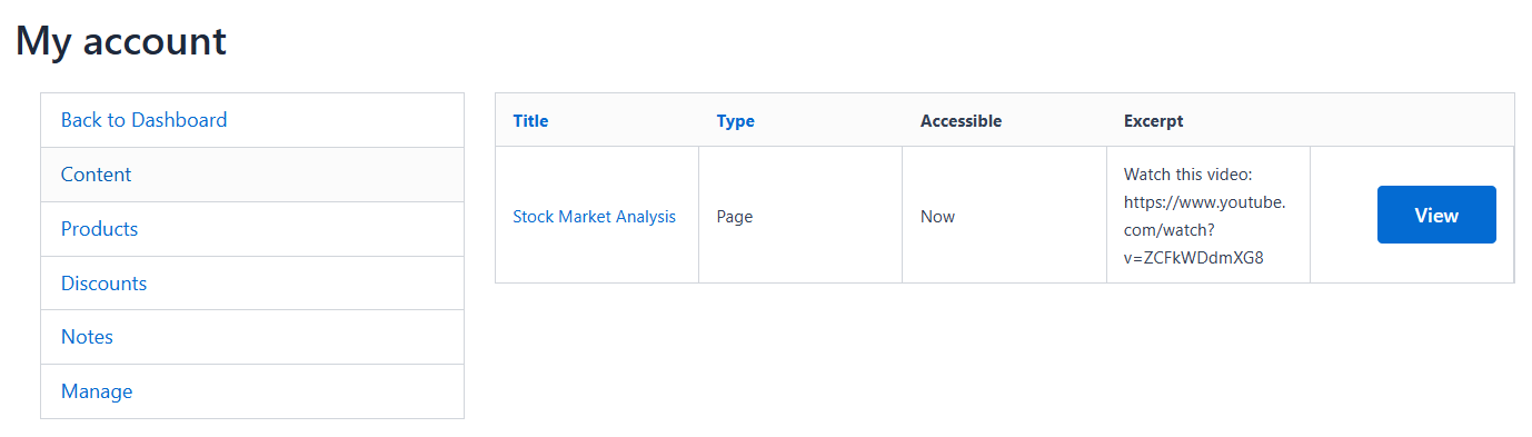 my-account-membership-subscription-view-content - Sublium view the content that gets unlocked with the membership purchase