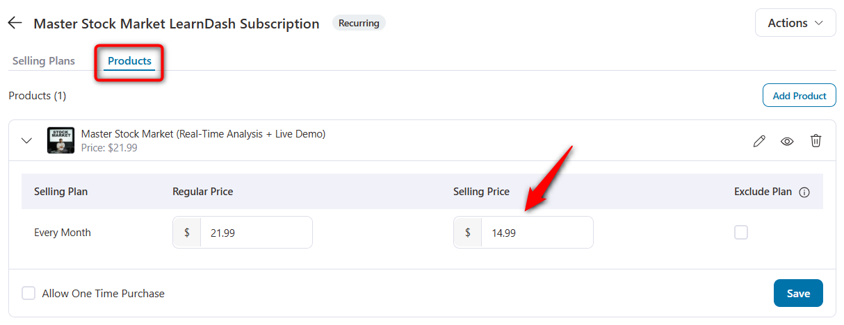 offer-selling-plan-at-discounted-price-product-add-sublium - Sublium assign the product to this subscription plan